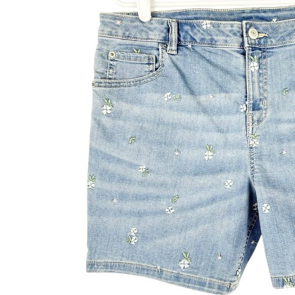 Thereabouts Big Girl Blue Denim Shorts Size 20.5 Plus (actual 36x6) Embroidered - Picture 3 of 12